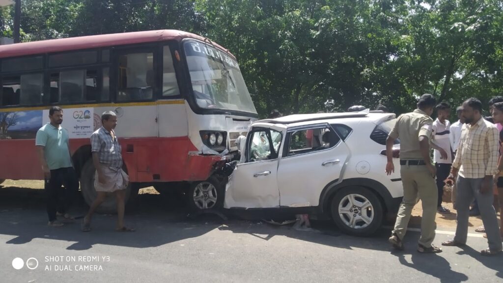 ಮರ್ದಾಳ ಕೆ ಎಸ್ ಆರ್ ಟಿ ಸಿ ಬಸ್ ಮತ್ತು ಕಾರು ಮುಖಾಮುಖಿ ಡಿಕ್ಕಿ: ಮಗು ಮೃತ್ಯು: ನಾಲ್ವರು ಗಂಭೀರ.