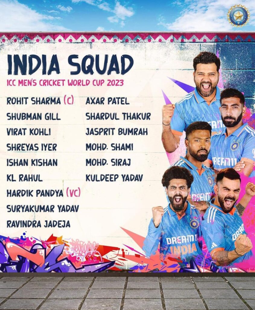 ಏಕದಿನ ವಿಶ್ವಕಪ್ ಭಾರತ ತಂಡ ಪ್ರಕಟ