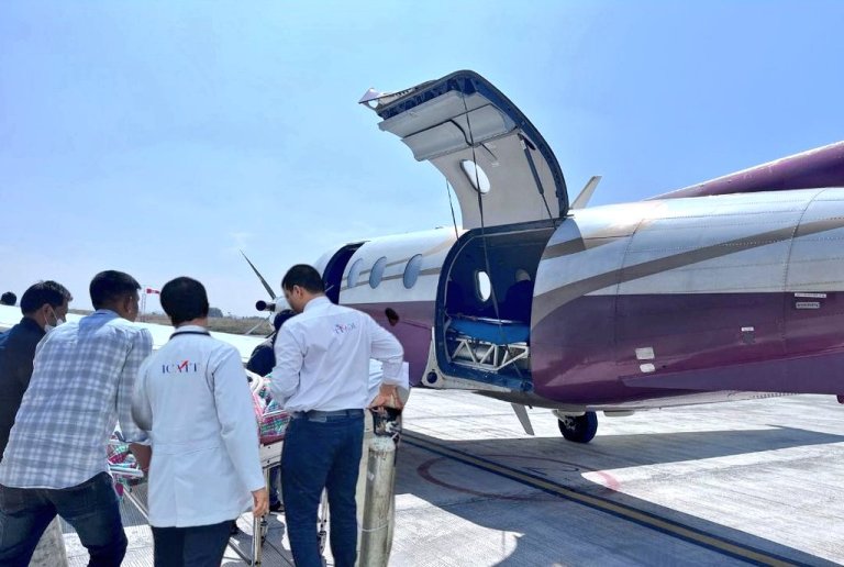 ಶಿವಮೊಗ್ಗ : ಶಿವಮೊಗ್ಗ ನಗರದಶಿವಮೊಗ್ಗ ವಿಮಾನ ನಿಲ್ದಾಣದಿಂದ ಮಂಗಳೂರಿಗೆ ಹೃದ್ರೋಗಿಯ ಯಶಸ್ವಿ ಏರ್ ಲಿಫ್ಟ್.. !