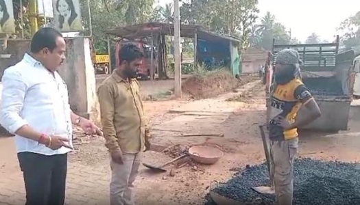 ವಿಟ್ಲದಲ್ಲಿ ರಸ್ತೆ ಕಾಮಗಾರಿ ಕಳಪೆ; ಕಾಮಗಾರಿಯನ್ನು ಸ್ಥಗಿತಗೊಳಿಸಿದ ಶಾಸಕ ಅಶೋಕ್ ಕುಮಾರ್ ರೈ