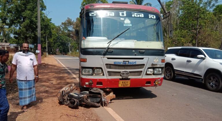 ಮರ್ದಾಳ ಬಳಿ ಬೈಕ್ ಗೆ ಡಿಕ್ಕಿ ಹೊಡೆದ ಬಸ್-ಕೊಂಬಾರಿನ ಸವಾರನಿಗೆ ಗಂಭೀರ ಗಾಯ