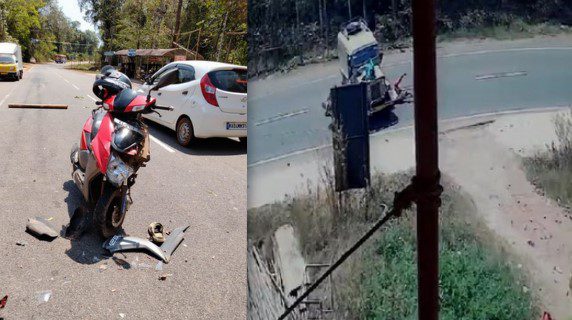 ಕಡಬ:  ಜೀಪು-ಸ್ಕೂಟರ್ ನಡುವೆ ಡಿಕ್ಕಿ: ಅಪಘಾತದ ರಭಸಕ್ಕೆ ಜೀಪು ಮೇಲಿಂದ ರಸ್ತೆಗೆ ಎಸೆಯಲ್ಪಟ್ಟ ಯುವತಿ