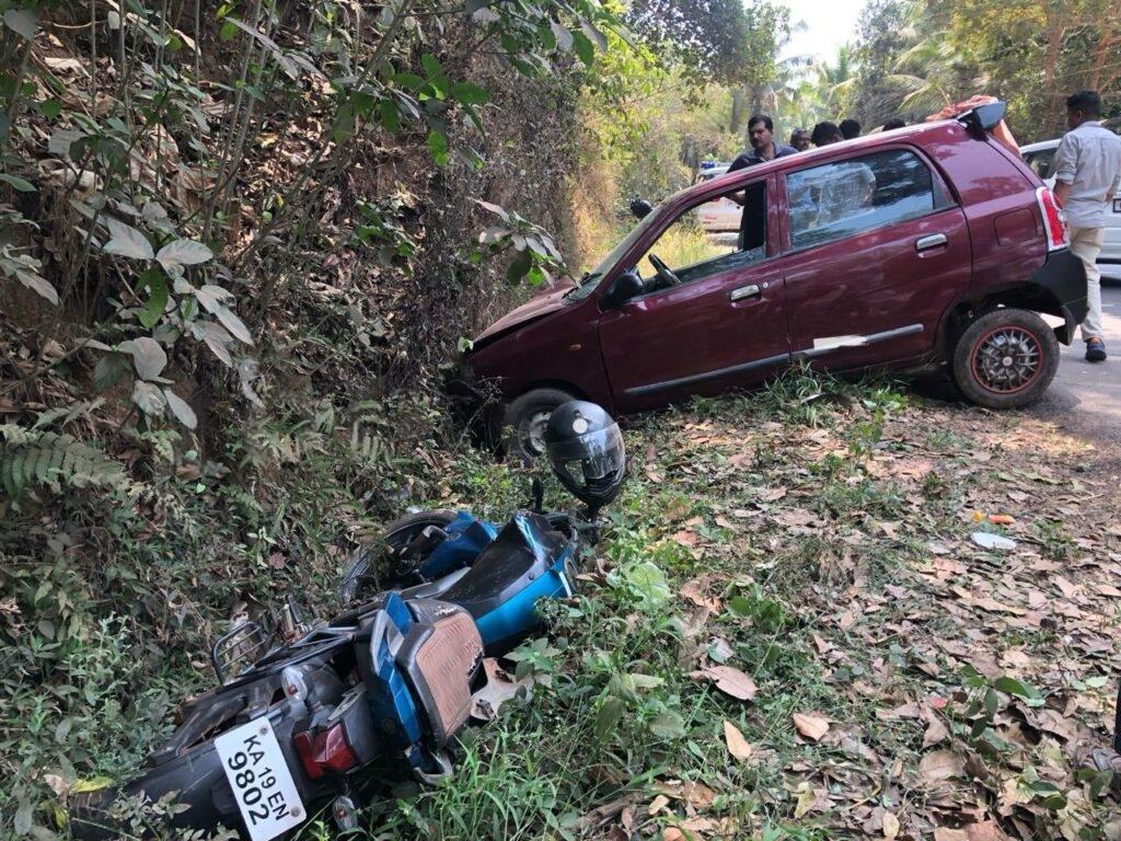 ವಿಟ್ಲ: ಬೈಕ್‌ ಮತ್ತು ಕಾರು ನಡುವೆ ಭೀಕರ ಅಪಘಾತ: ಬೈಕ್‌ ಸವಾರ ಗಂಭೀರ..!