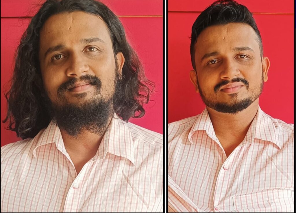 ಕ್ಯಾನ್ಸರ್ ಪೀಡಿತರಿಗೆ ಕೇಶ ದಾನ ಮಾಡಿದ ವಿಘ್ನೇಶ್ ಇಲೆಕ್ಟ್ರಿಕಲ್ಸ್  ಮಾಲಕ -ಮಹೇಶ್ ಅಟ್ಲೂರು