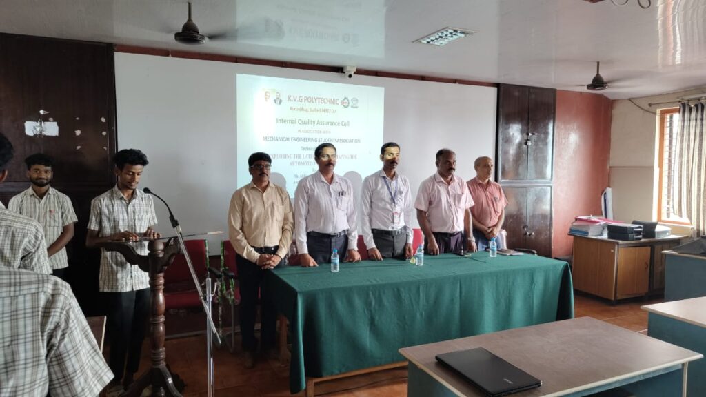 ಕೆವಿಜಿ ಪಾಲಿಟೆಕ್ನಿಕ್ : ಅಟೊಮೋಟಿವ್ ಉದ್ಯಮವನ್ನು ರೂಪಿಸುವ ಇತ್ತೀಚಿನ ಪ್ರವ್ರತ್ತಿಗಳ ಅನ್ವೇಷಣೆ ಕುರಿತು ಉಪನ್ಯಾಸ.