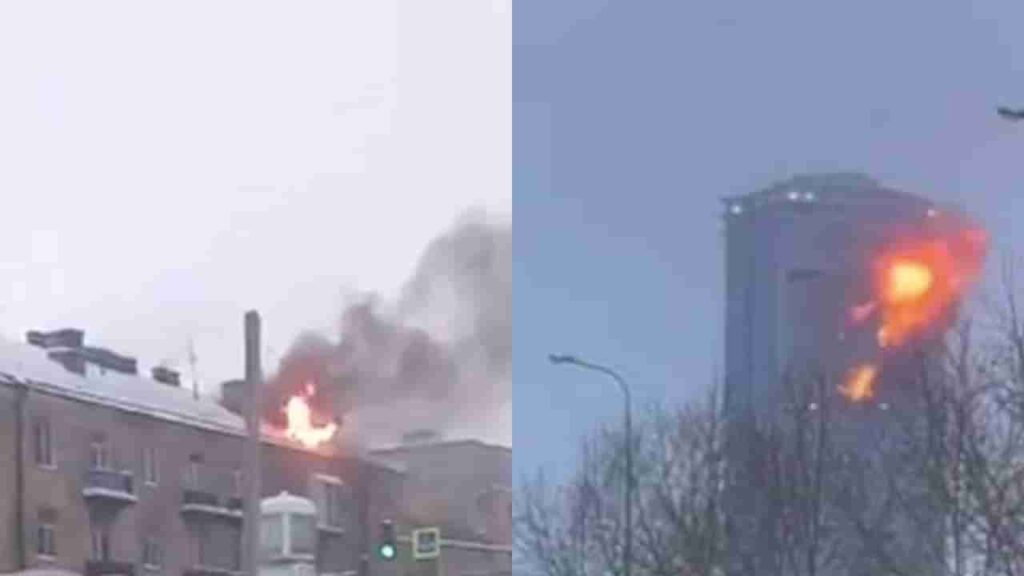 ರಷ್ಯಾದಲ್ಲಿ 9/11 ಮಾದರಿಯ ದಾಳಿ, ಡ್ರೋನ್ಗಳ ಮೂಲಕ ರಷ್ಯಾದ ಬೃಹತ್ ಕಟ್ಟಡಗಳನ್ನು ಉರುಳಿಸಿದ ಉಕ್ರೇನ್