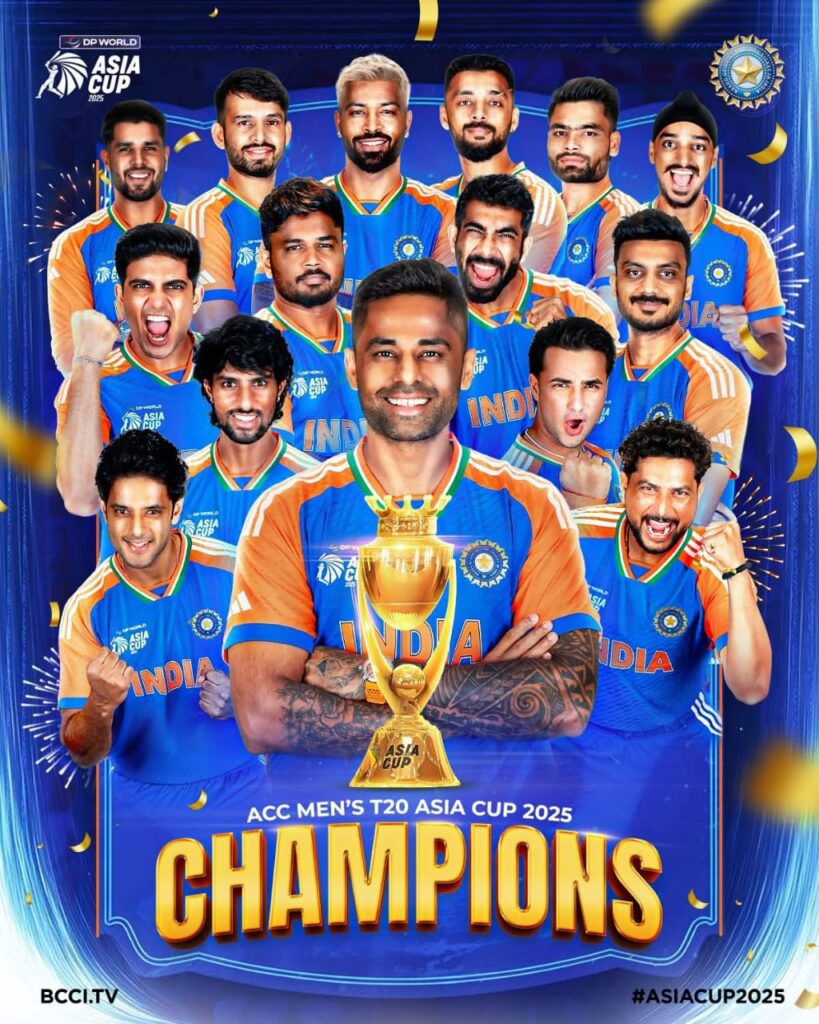 ಏಷ್ಯಾ ಕಪ್: ಪಾಕಿಸ್ತಾನವನ್ನು ಪೈನಲ್ ನಲ್ಲಿ ಬಗ್ಗು ಬಡಿದ ಭಾರತ – ಫೈನಲ್ ಹೀರೋ ತಿಲಕ್ ವರ್ಮಾ