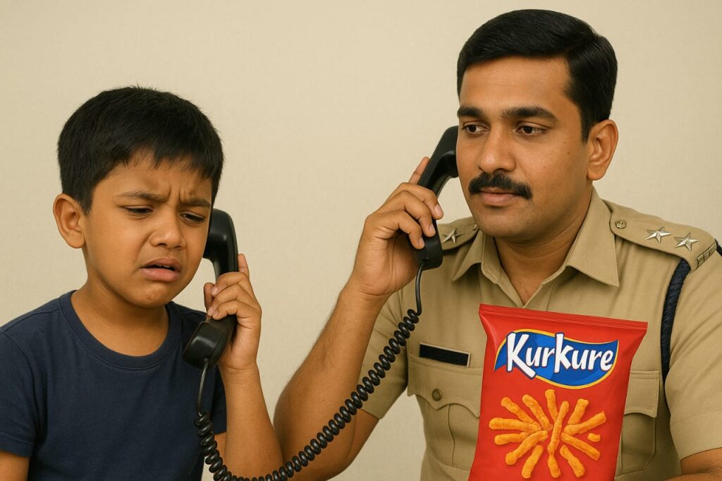 “ಅಮ್ಮಾ ಕುರ್ಕುರೆ ಕೊಡಲಿಲ್ಲ!” – ಎಂದು 112 ಗೆ ಕರೆ ಮಾಡಿ ದೂರು ಕೊಟ್ಟ ಬಾಲಕ