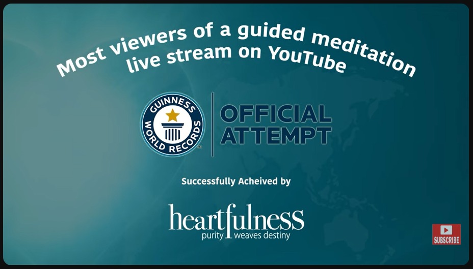 ವಿಶ್ವ ಧ್ಯಾನ ದಿನದಂದು ಗಿನ್ನೆಸ್ ವಿಶ್ವದಾಖಲೆ ನಿರ್ಮಿಸಿದ ಹಾರ್ಟ್‌ಫುಲ್‌ನೆಸ್ ಸಂಸ್ಥೆ